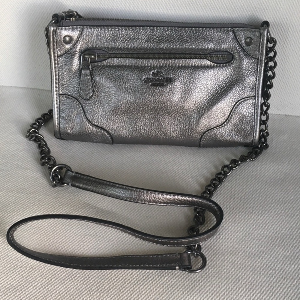 Coach Mickie silver/grey leather - Picture 2 of 5
